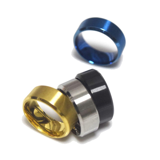 trendy high quality party wedding 8mm thick stainless steel statement band ring men finger rings jewelry fashion accessories