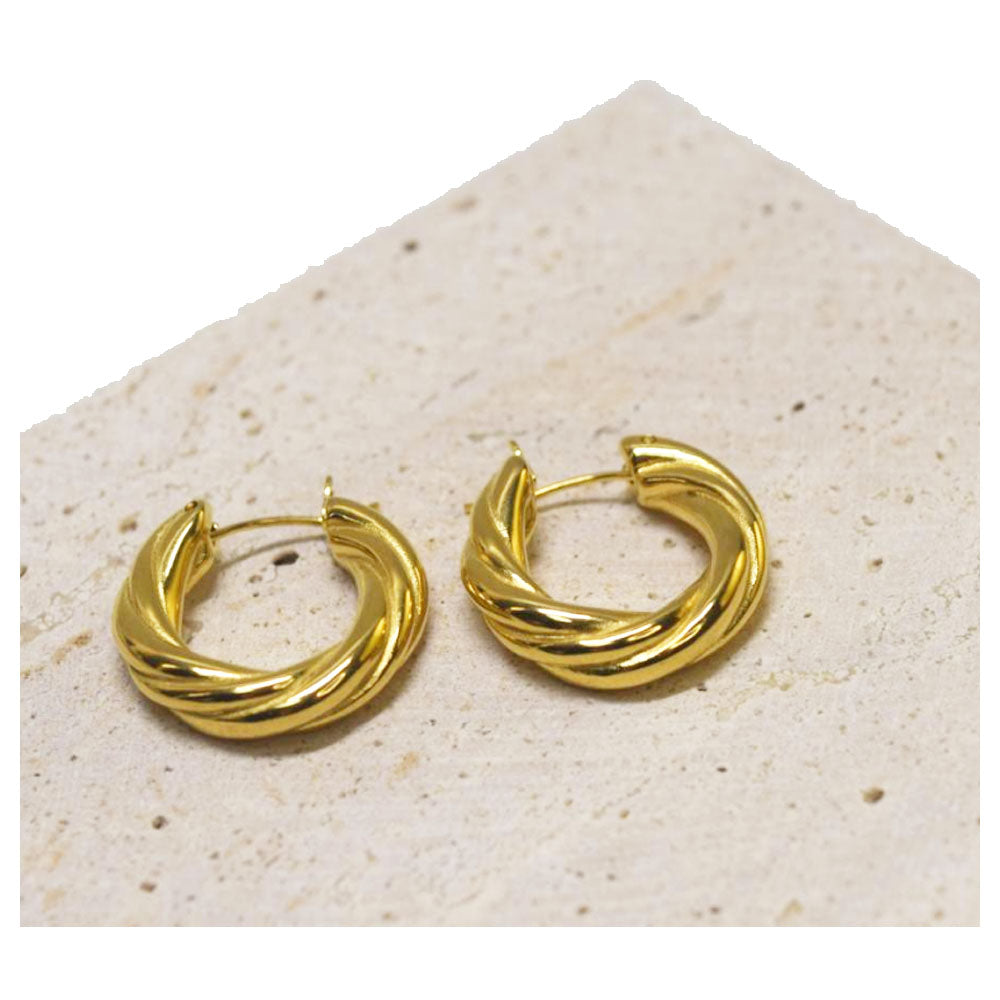 fashion chic trendy stainless steel tarnish free waterproof hoop earring jewelry for women designer inspired