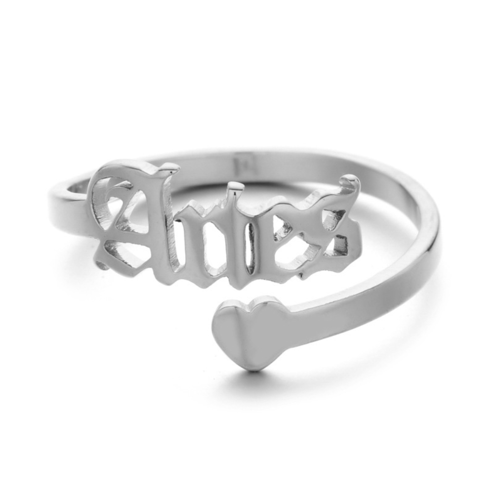 female stainless steel vintage zodiac rings finger ring for women ring