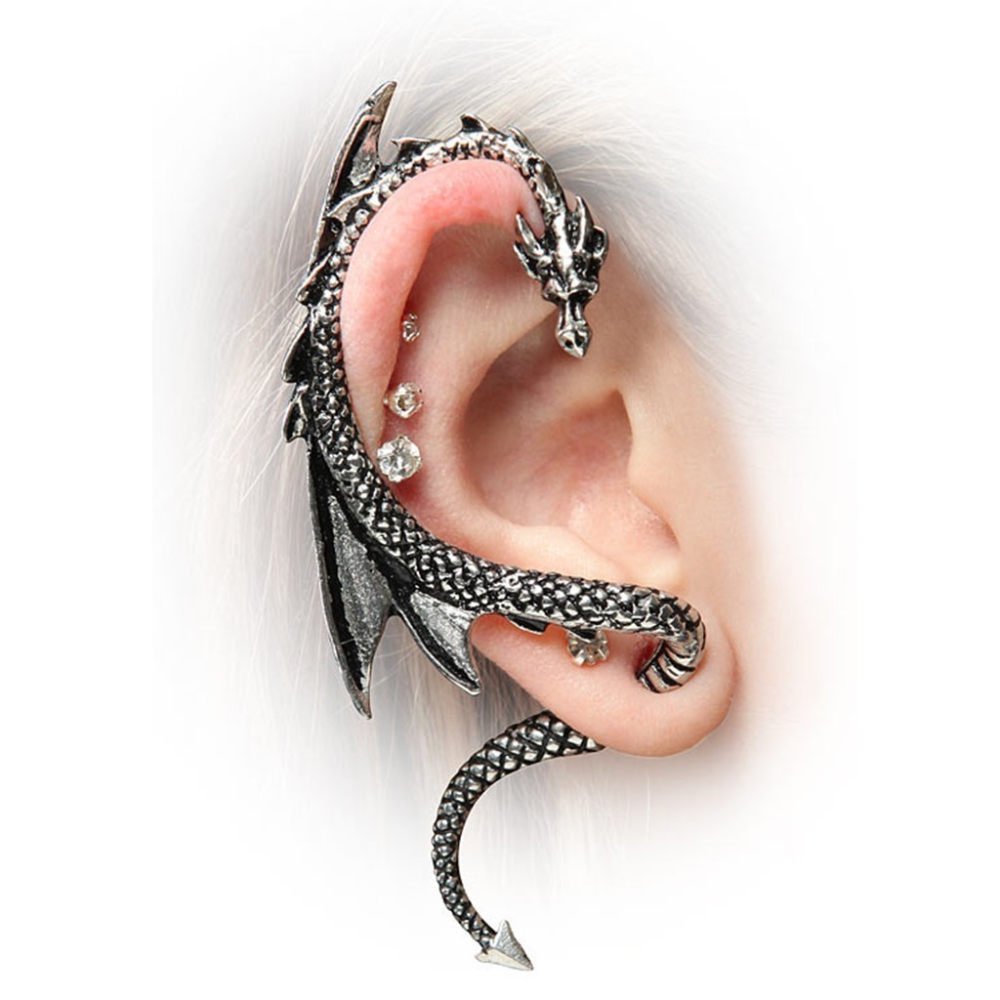 brass alloy dragon charm ear climber cuff unisex cuffs earrings ear wrap crawlers earring unisex