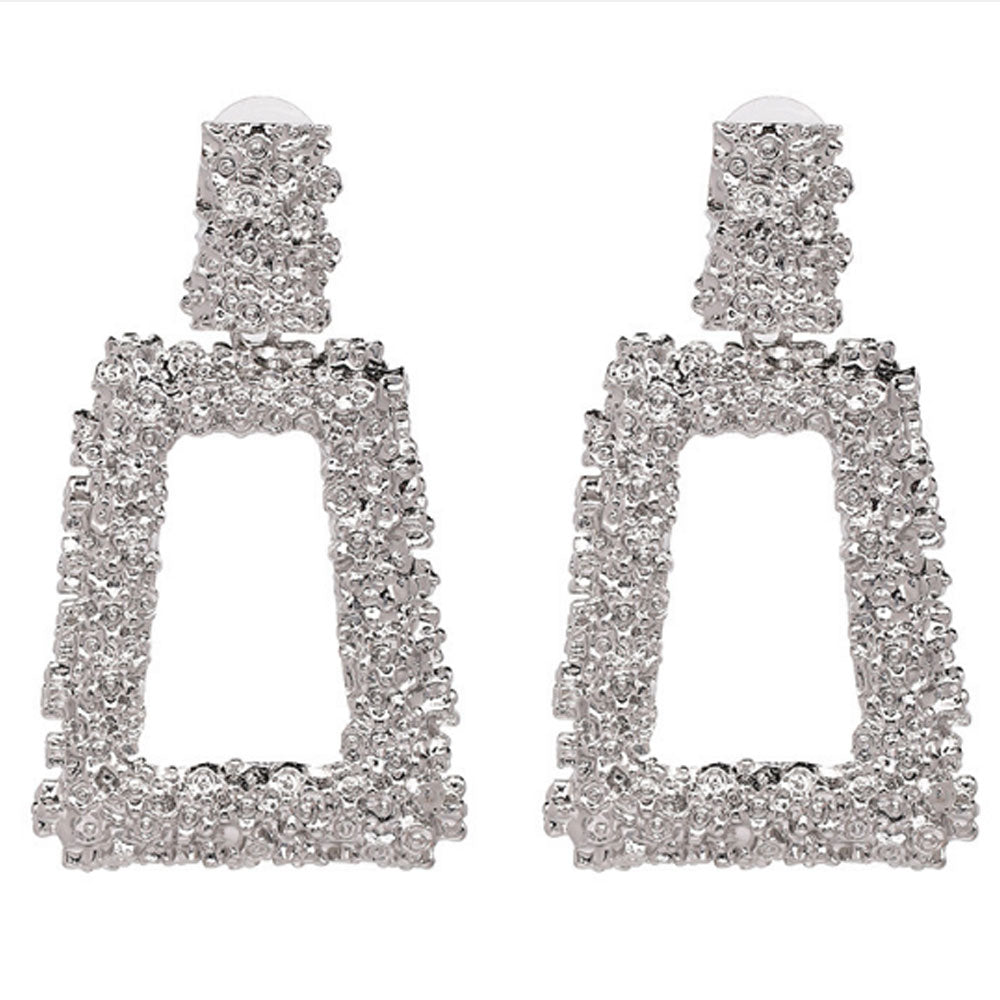 fashion bohemian big alloy gold silver plated geometric trapezoid dangle drop earrings jewelry