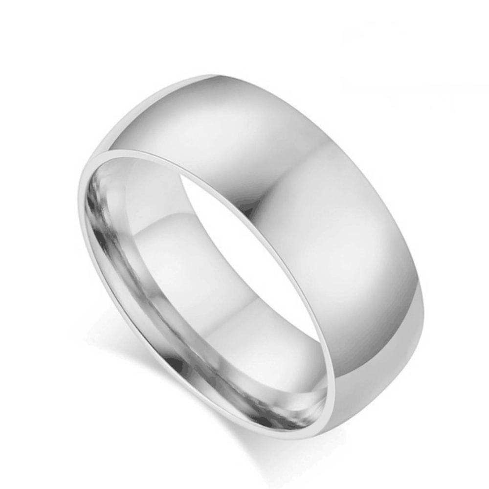 simple 4mm 6mm 8mm stainless steel jewelry women and men blank ring finger rings jewellery