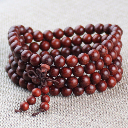 handmade red flood sandalwood bead mala bead bracelet jewelry