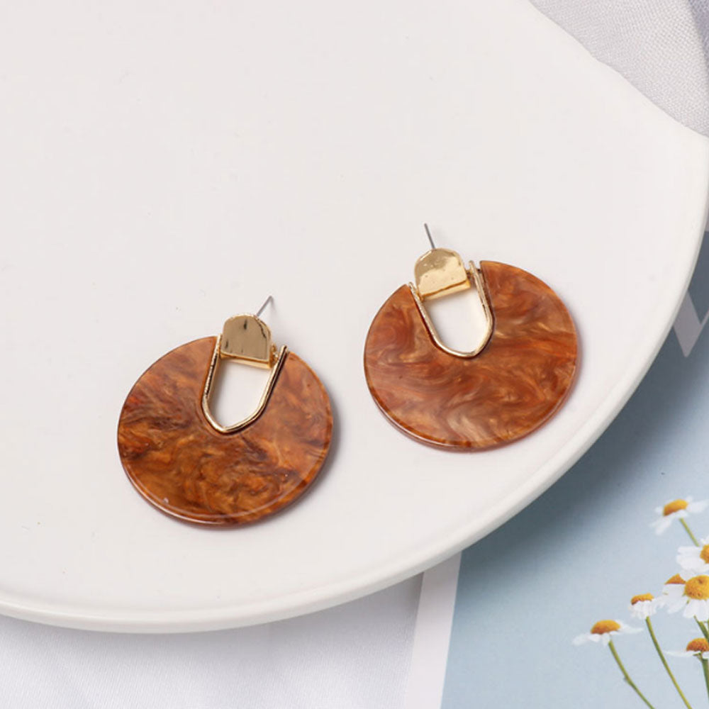 vintage large colorful resin fashion large acrylic round hoop dangles drop earrings for women