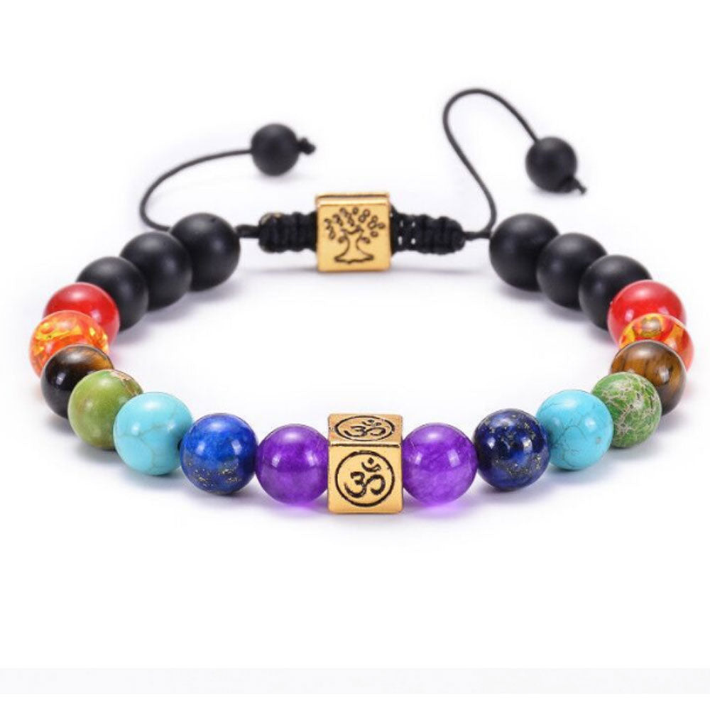 adjustable lava rock onlyx natural stone beads tree of life essential oils aromatherapy 7 chakra bracelet jewelry
