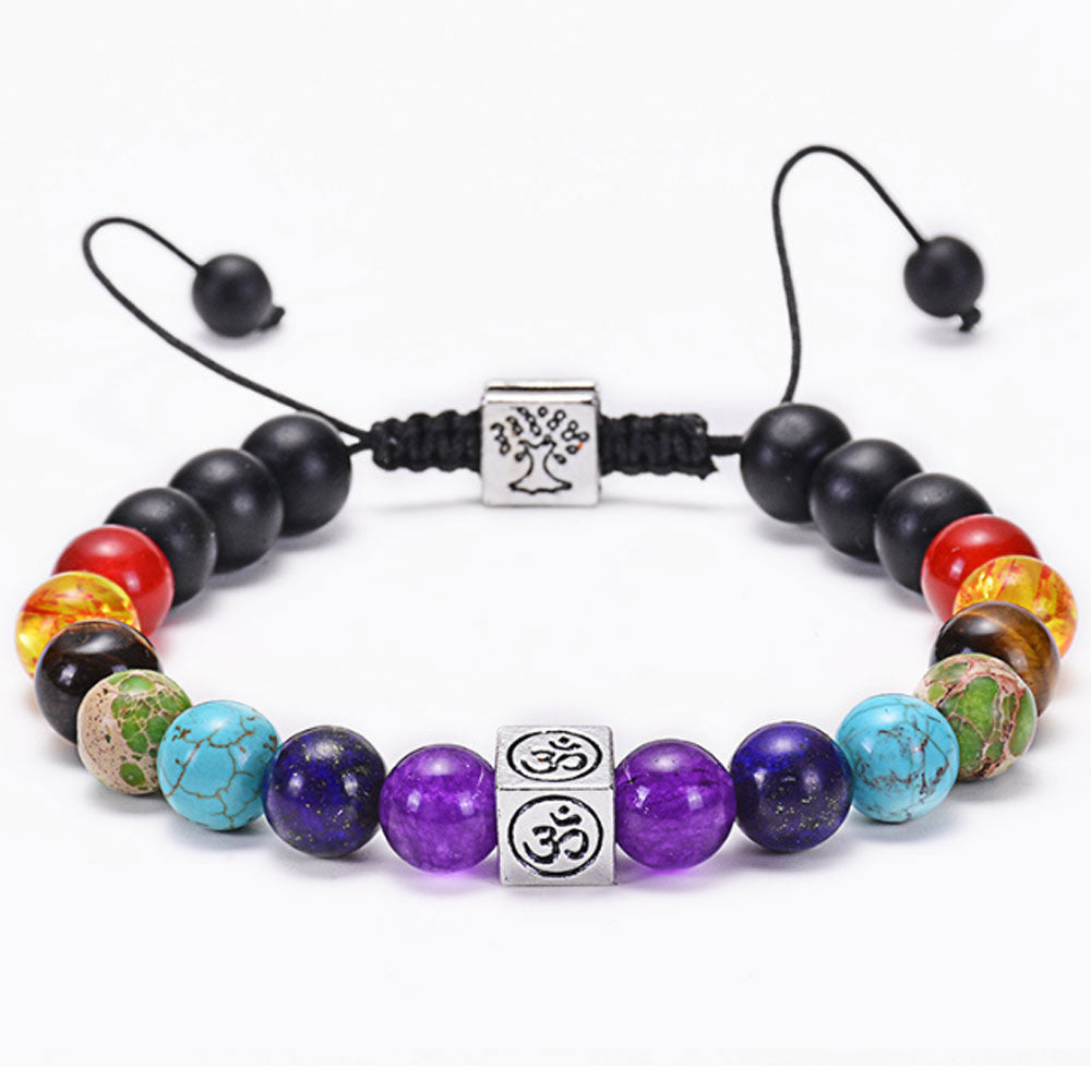 adjustable lava rock onlyx natural stone beads tree of life essential oils aromatherapy 7 chakra bracelet jewelry