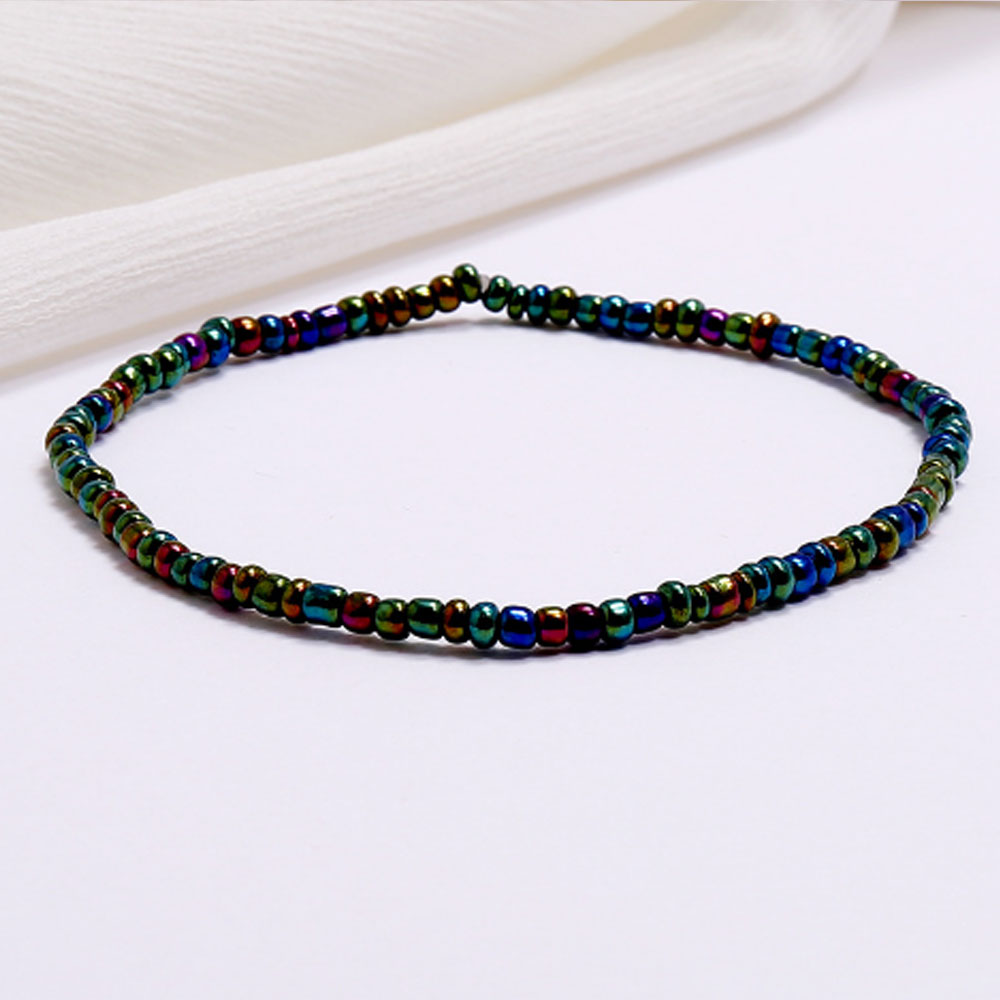 wholesale elastic cord glass bead african beaded anklets jewelry