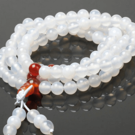 multi natural energy healing 6mm meditation 108 white agate mala beads prayer bracelet necklace jewelry