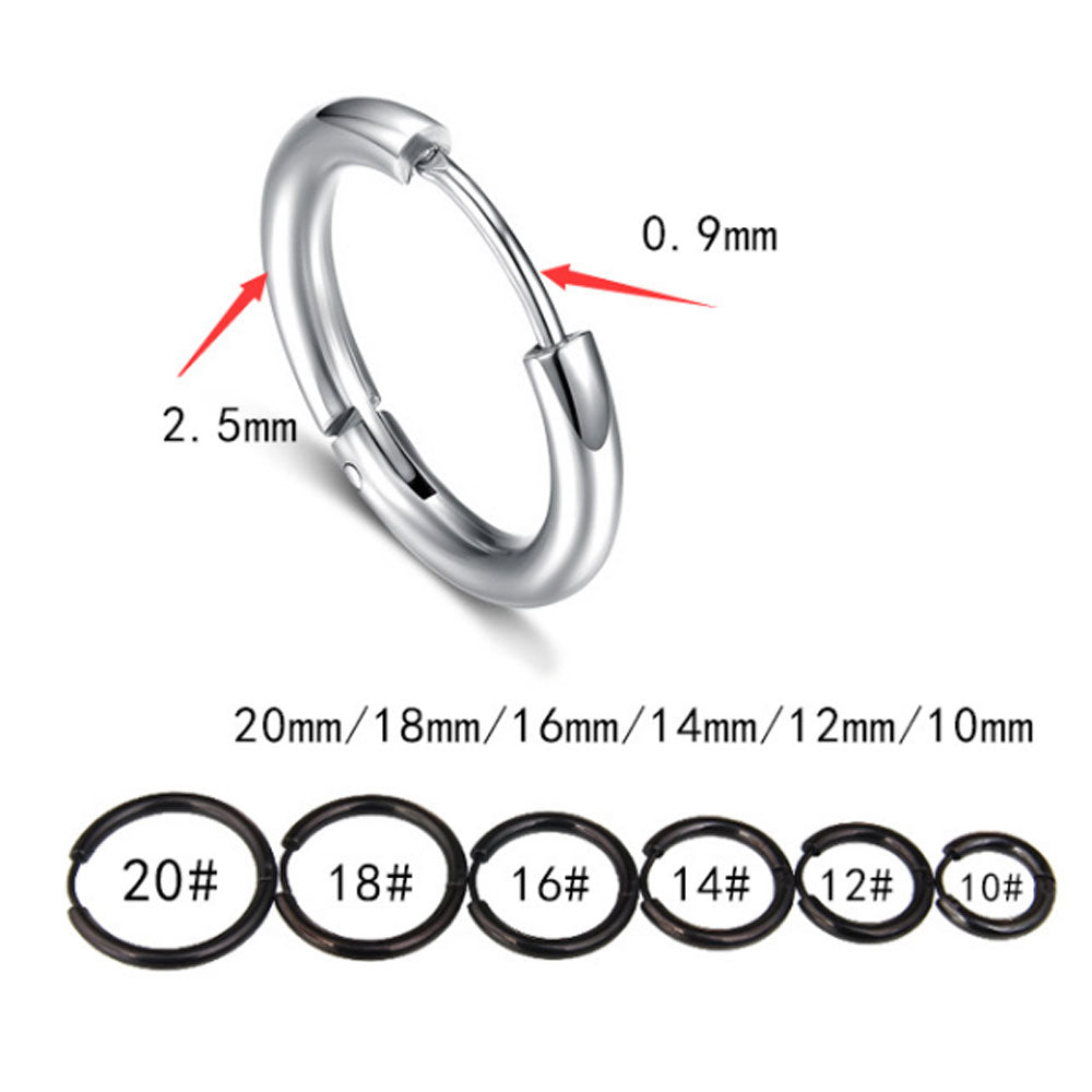 men's black silver and gold cartilage small stainless steel huggie hoop earring jewelry for women men