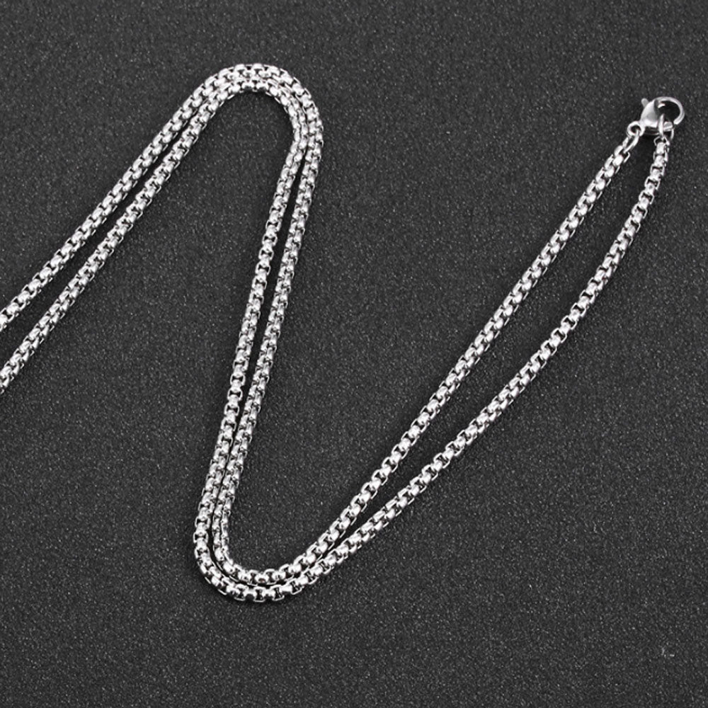 2.5mm 3mm 4mm gold silver and black stainless steel box chain pendants necklace for men and women jewelry