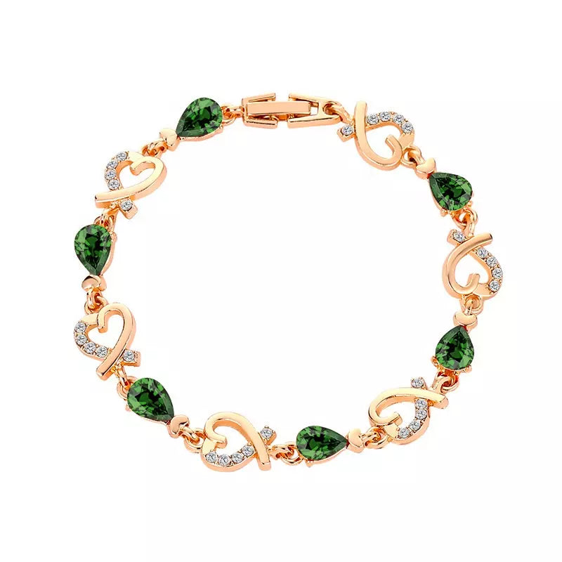 Korea trendy gift heart bracelet diamond copper office ladies bracelets for women jewelry