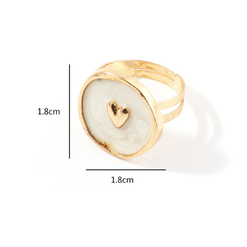 korean alloy gold plated enamel adjustable moon star lightning five pointed heart cock finger rings women jewelry
