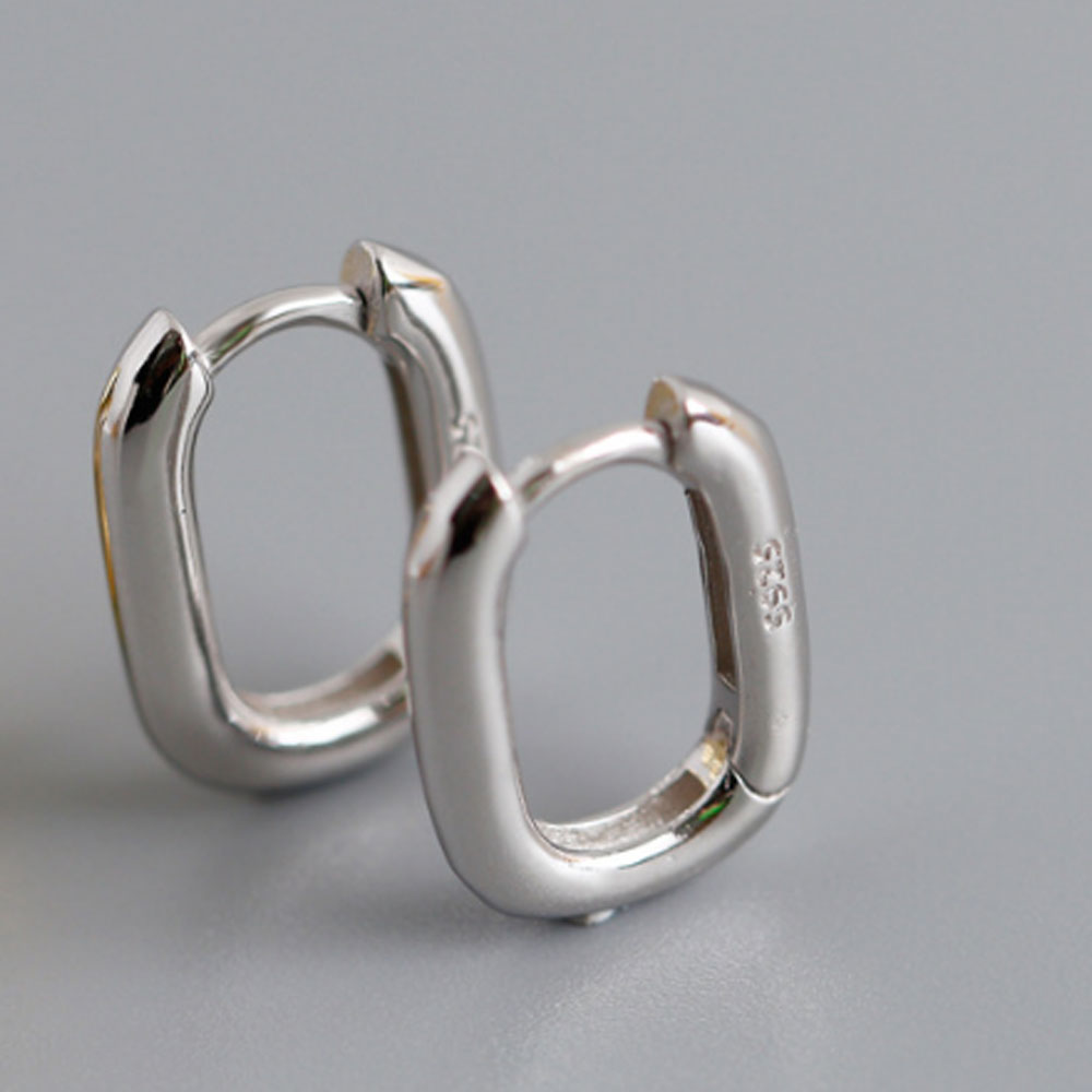 wholesale tiny small huggie hoop earrings 925 sterling silver geometric dangle earring boho square women and men