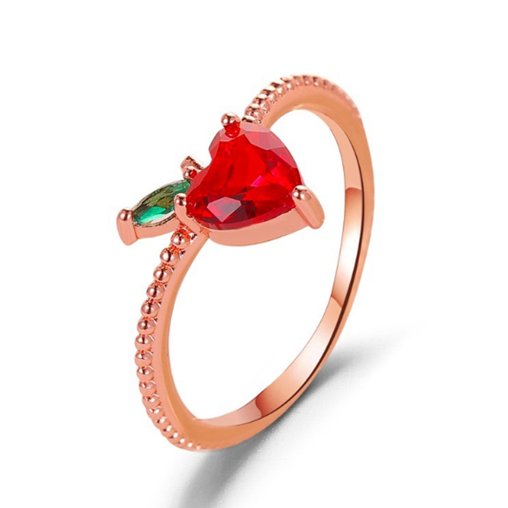 fashion brass jewelry fruit finger ring for women