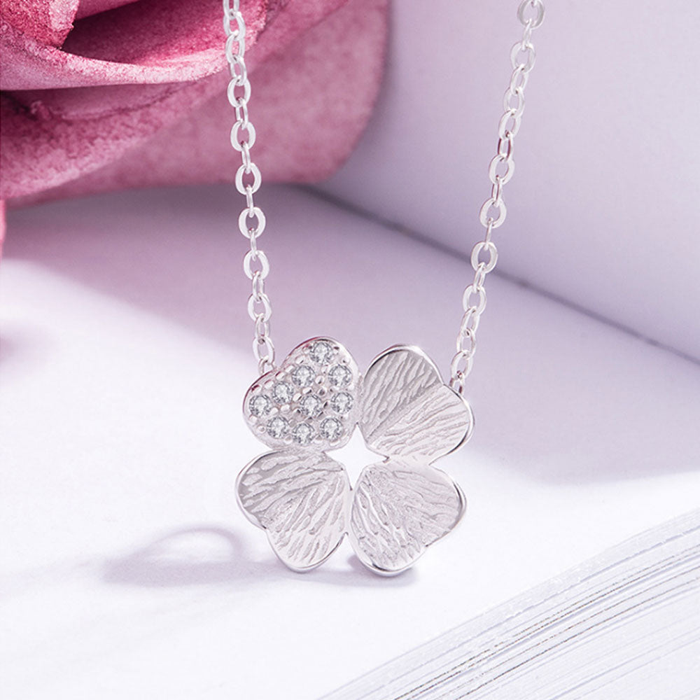 korean style mini 925 sterling silver four clover charm necklace bracelet earring and ring jewelry set