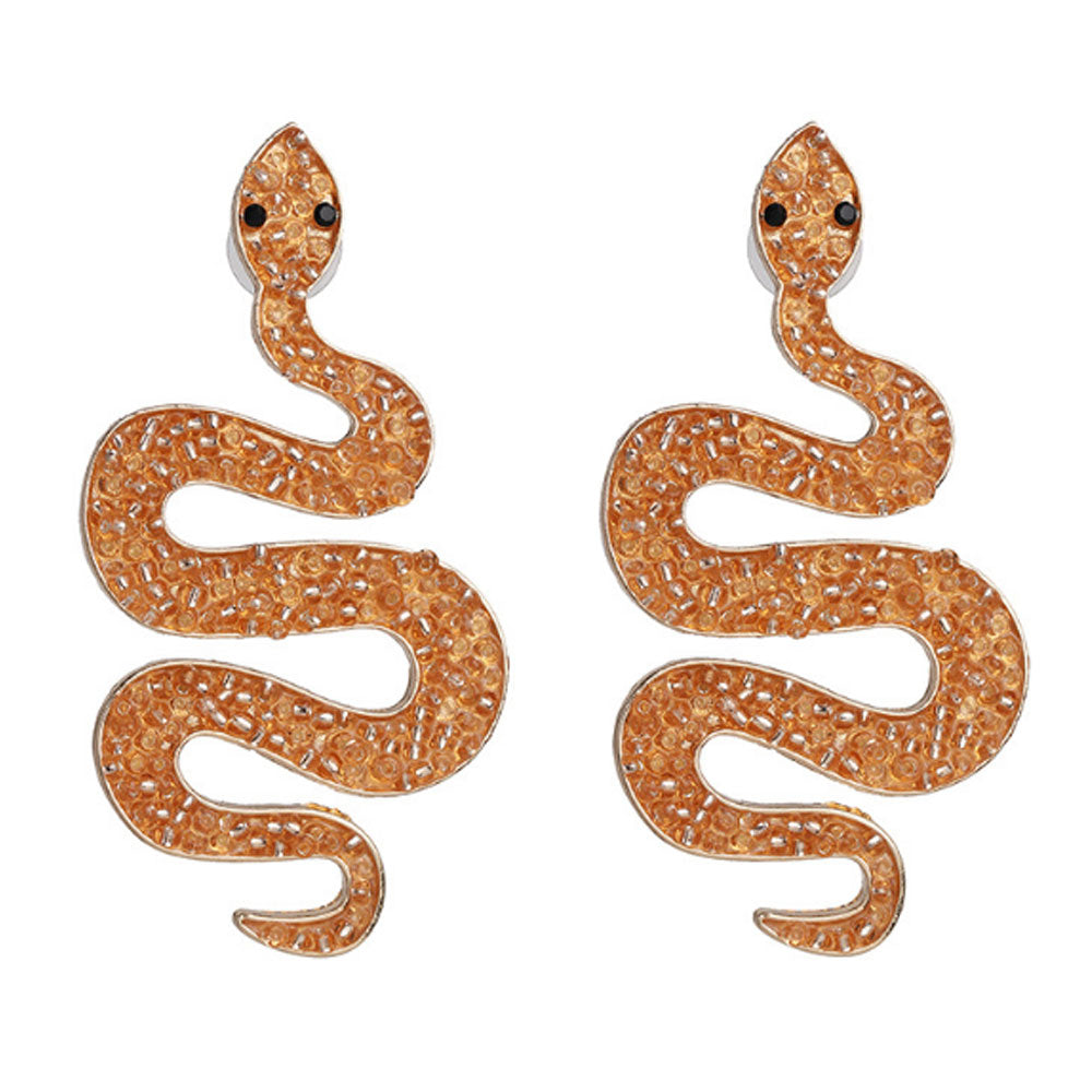 vintage glass seed beads earring snake earrings jewelry for women