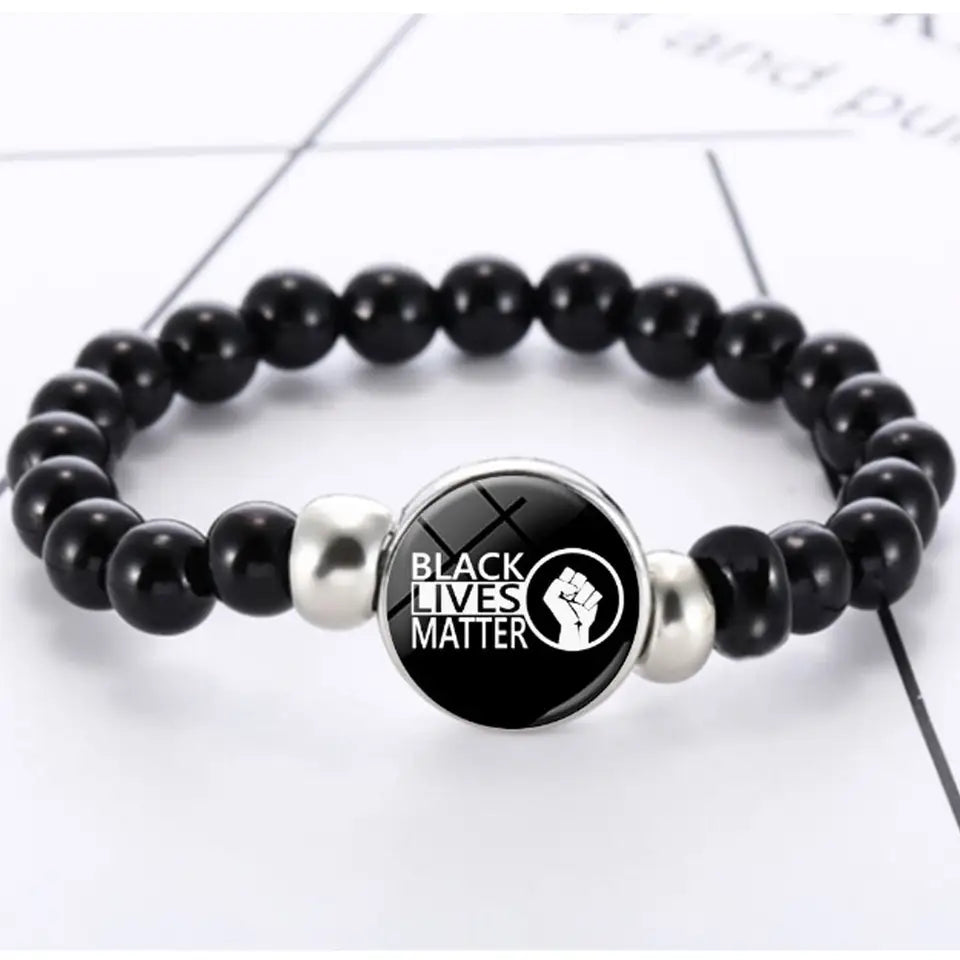 wholesale Acrylic beads beaded black lives matter charm bracelets wristband accessories China Manufacturer Supplier