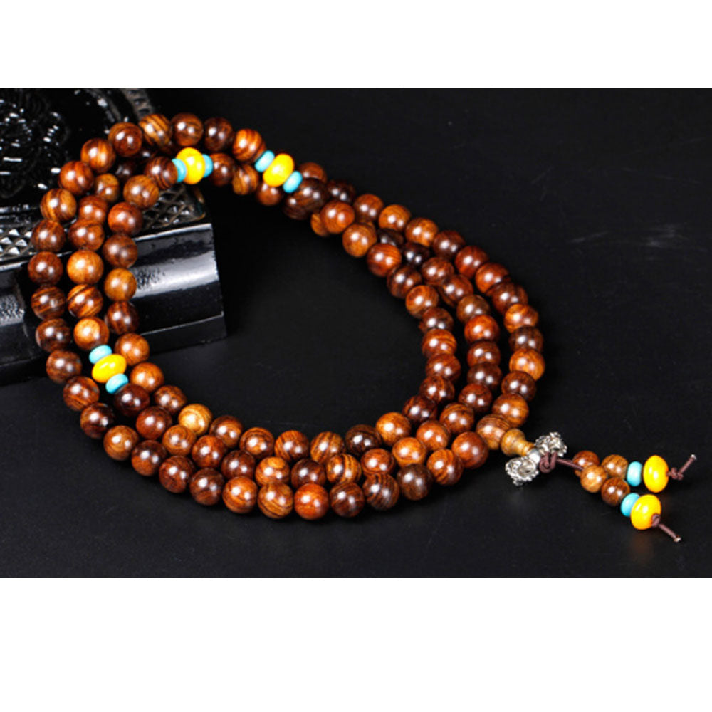 handmade natural Vietnam rosewood 108 wood mala prayer beads wrist mala wholesale