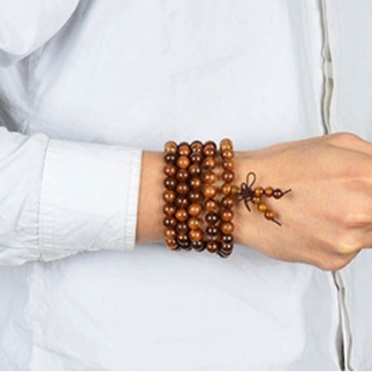 handmade natural Vietnam rosewood 108 wood mala prayer beads wrist mala wholesale