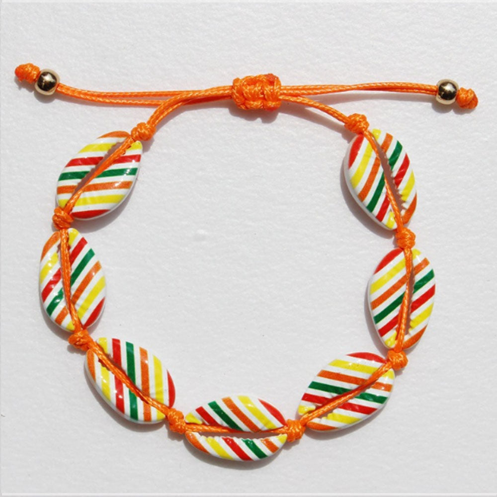 Hawaii fashion multi color handmade alloy bead shell bracelet handmade bracelet beads shell jewelry