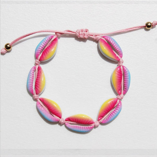 Hawaii fashion multi color handmade alloy bead shell bracelet handmade bracelet beads shell jewelry