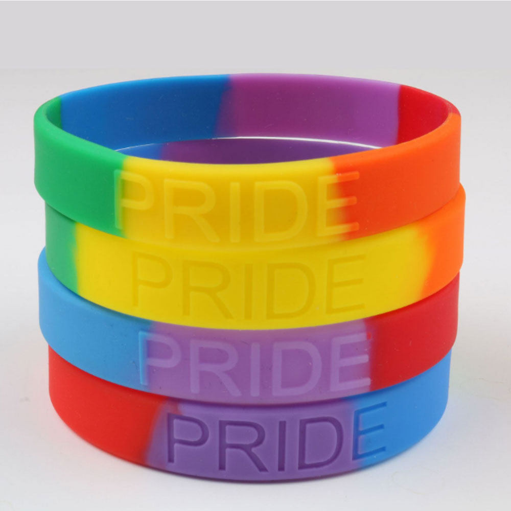 fashion trendy silicone rubber rainbow band transgender lesbian pride gay bracelet couples bracelet lgbt pride