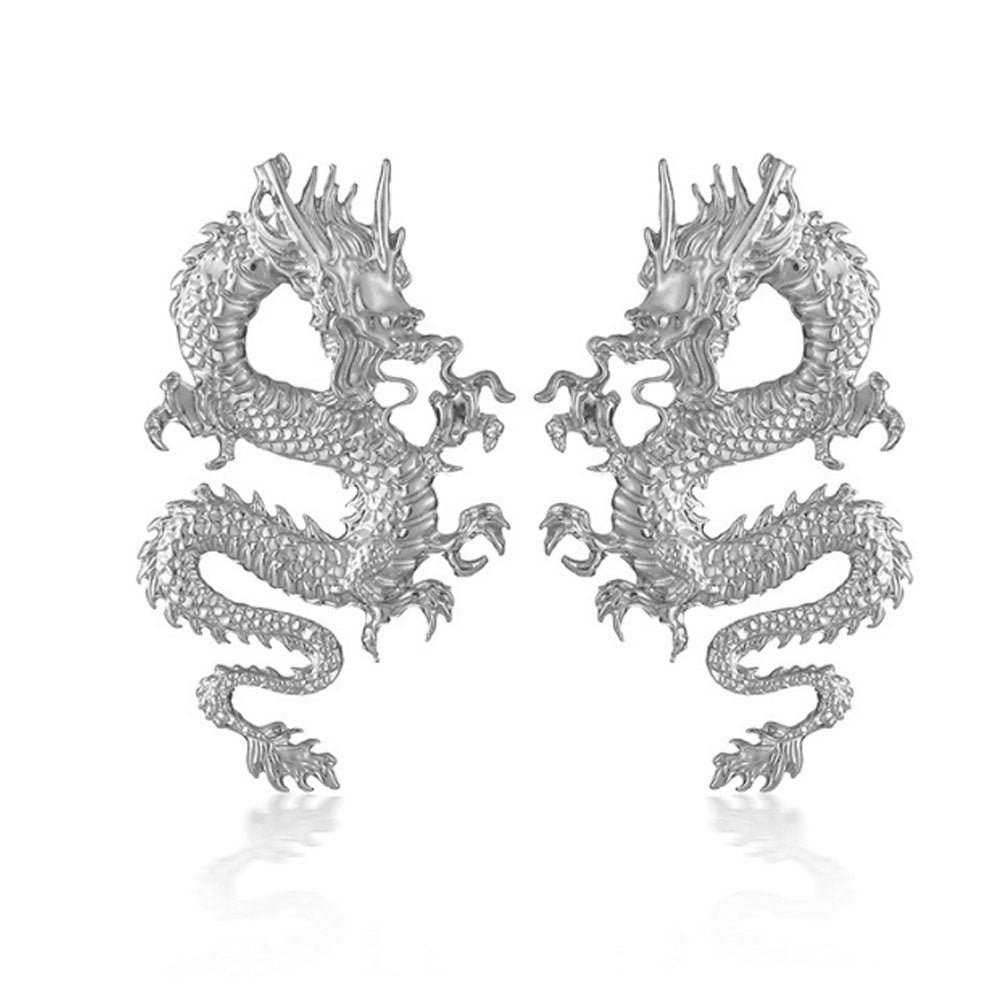 alloy gold and silver small dragon earrings jewelry for women