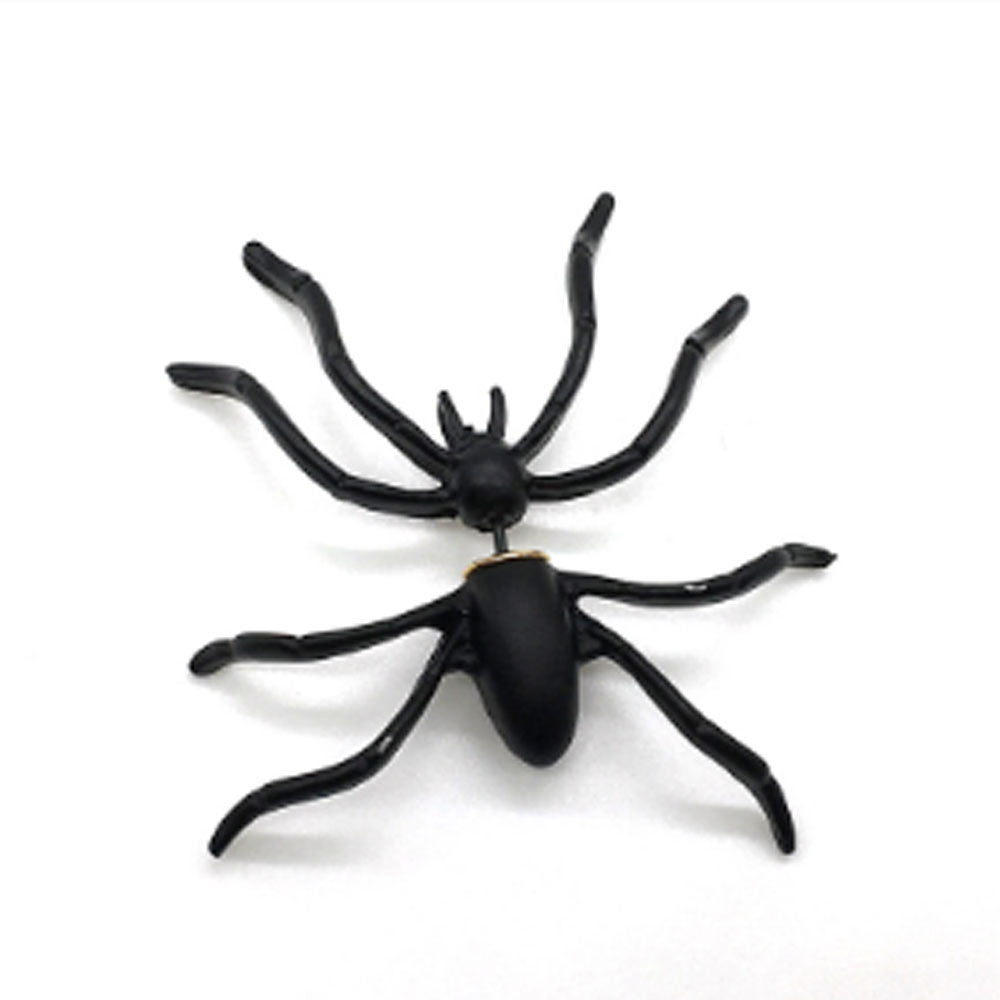 Alloy Halloween Horrible Black Spider Piercing stud Earrings Jewelry