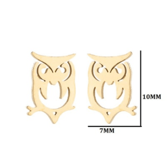 tiny coconut owl charm stainless steel stud earrings jewelry earring women earrings