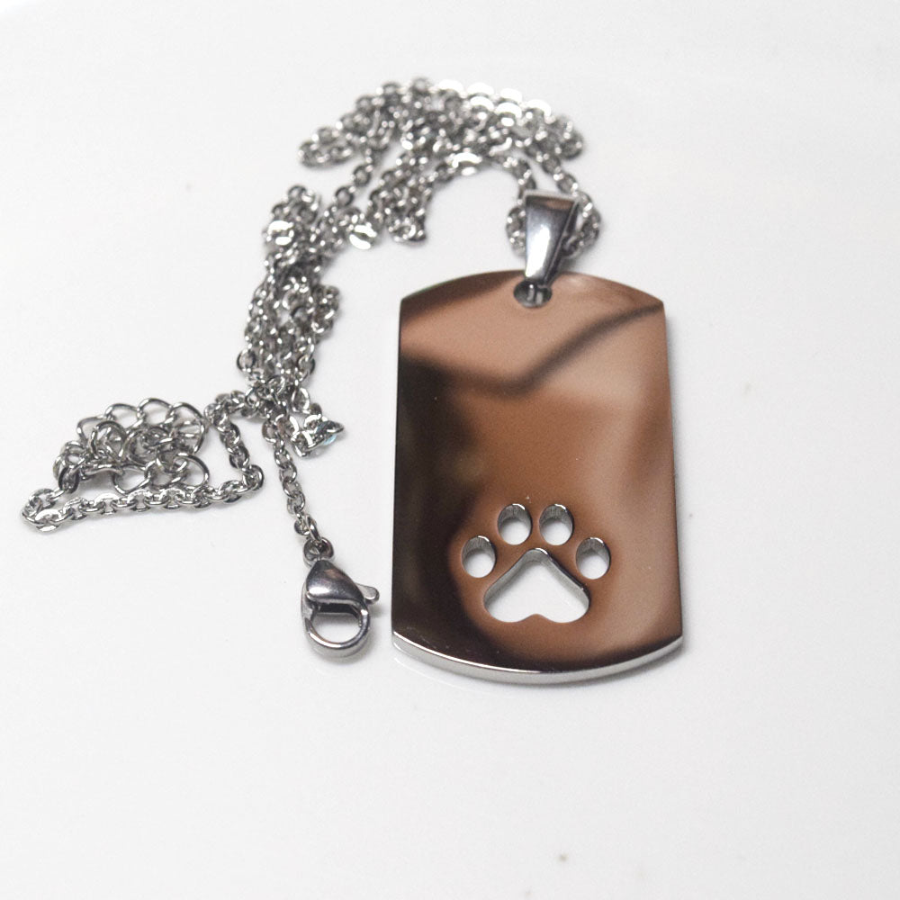 Stainless steel bear claw pendant necklace for men Chain Included and Engraving available