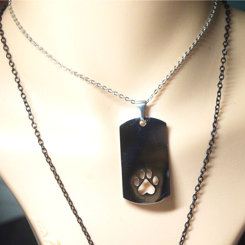 Stainless steel bear claw pendant necklace for men Chain Included and Engraving available