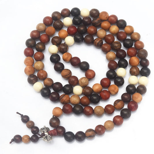 Natural multi kinds 6mm 8mm 108 mala prayer beads Buddhist bead Necklace Bracelet Wood Meditation Rosary men fashion jewelry