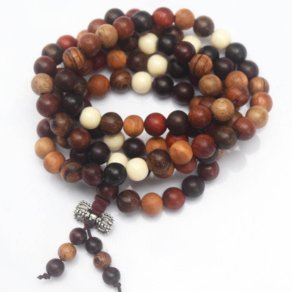 Natural multi kinds 6mm 8mm 108 mala prayer beads Buddhist bead Necklace Bracelet Wood Meditation Rosary men fashion jewelry