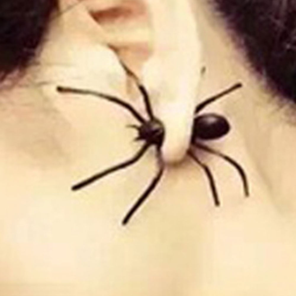 Alloy Halloween Horrible Black Spider Piercing stud Earrings Jewelry