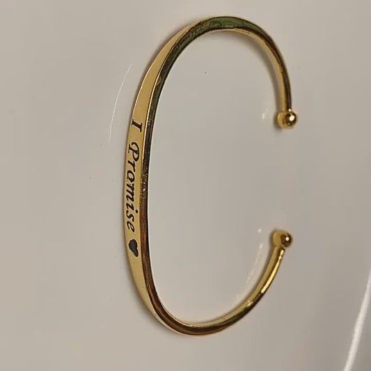 I promise engraved charm brass alloy bracelet cuff bangle women bangles and cuffs