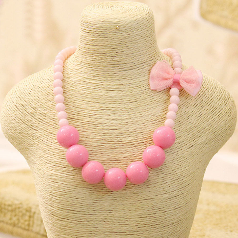 Wholesale multi colors gum plastic bead chunky necklace kids little girls Cute Princess Dress jewelry for girls party