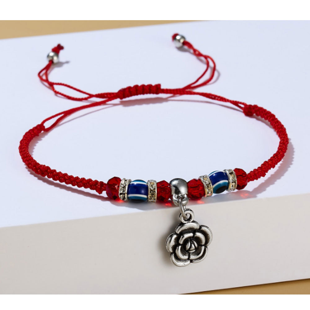 Custom Chinese knot simple red thread string bracelet hamsa hand d-evil eye lucky charm adjustable bracelet cheap red