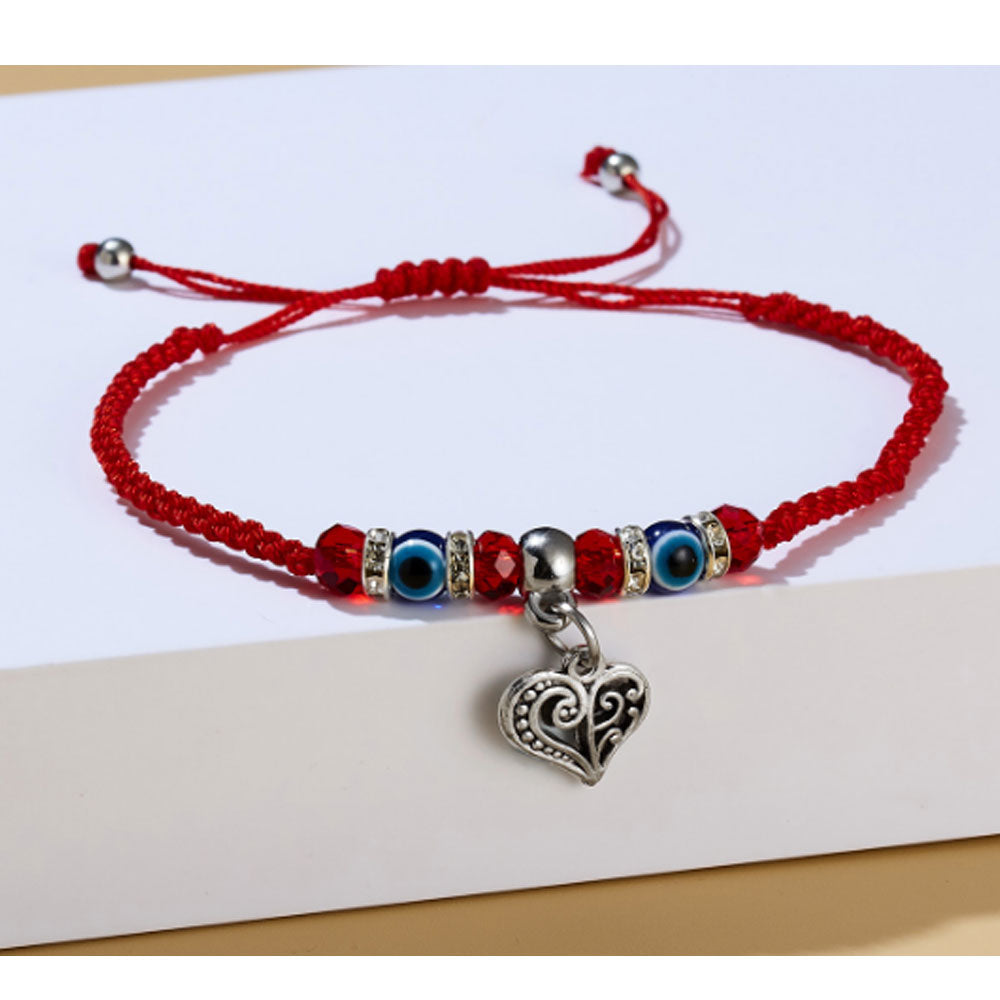 Custom Chinese knot simple red thread string bracelet hamsa hand d-evil eye lucky charm adjustable bracelet cheap red
