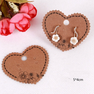 Multi sizes shapes wholesale cheap craft paper packaging display cards earrings ear studs hanging holder earring cards