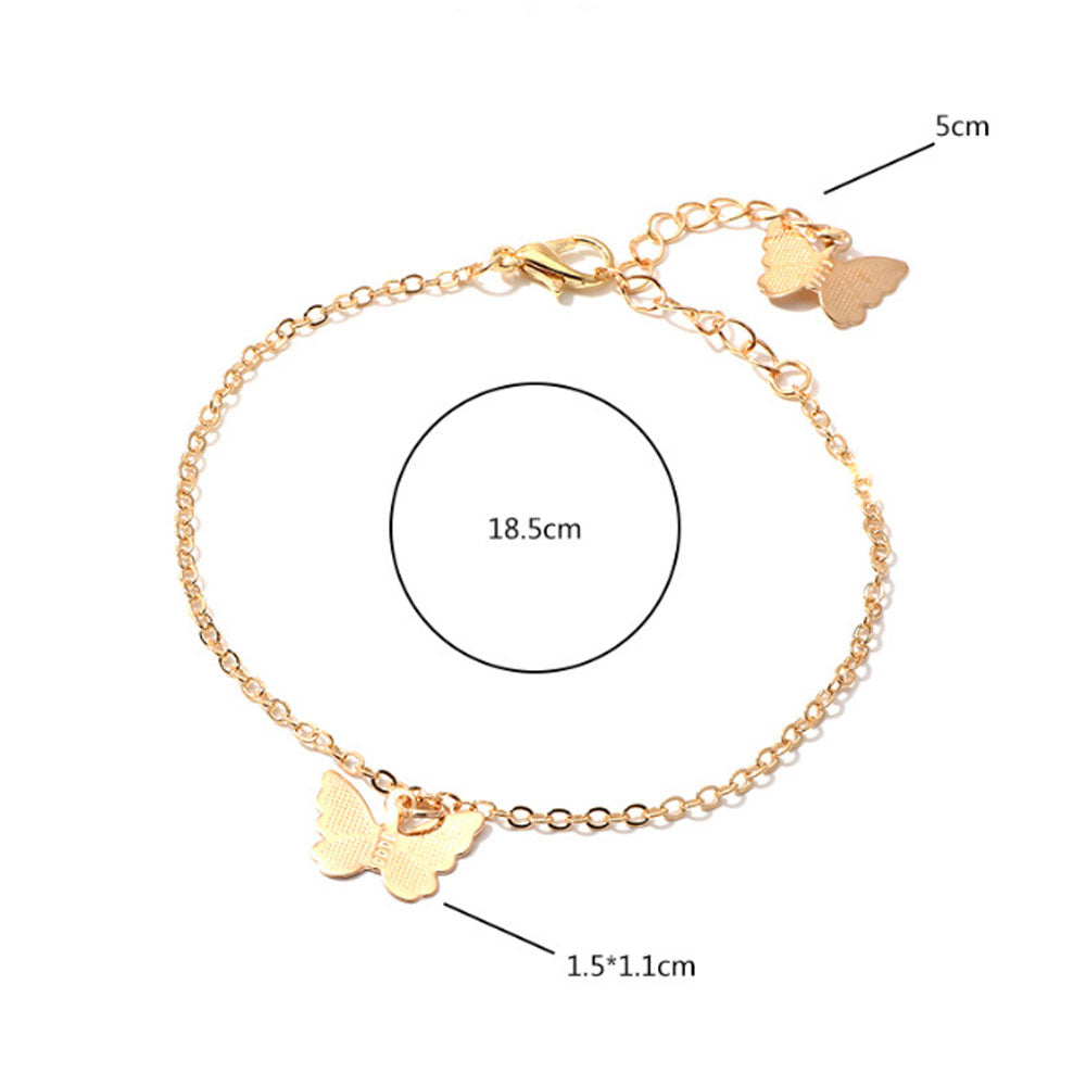 alloy gold and silver plated butterfly charm chain bracelet jewelry