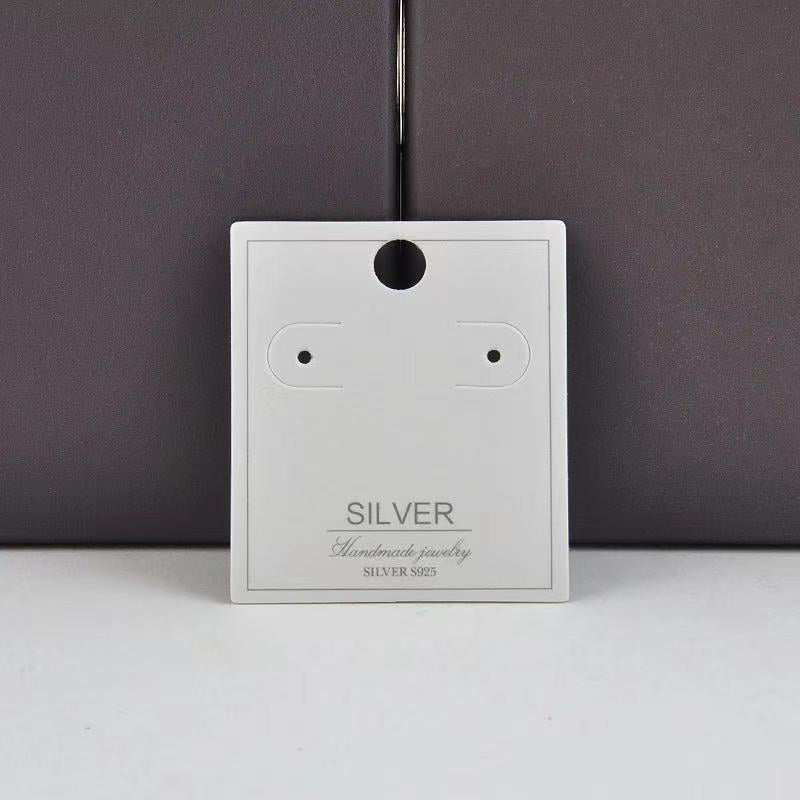 sterling silver White Paper Holder  Hanging Card for Jewelry Set Pendant Necklace Earring Packaging Display