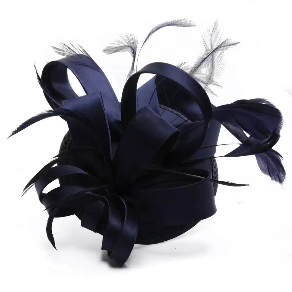 classical women feather sinamay cambric hats party wedding church bridal clip headwear fascinator hats for ladies