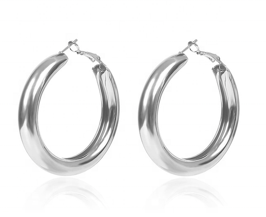 trendy brass alloy earrings gold hoop Simple big circle fashion earrings Hollow dangle earring women