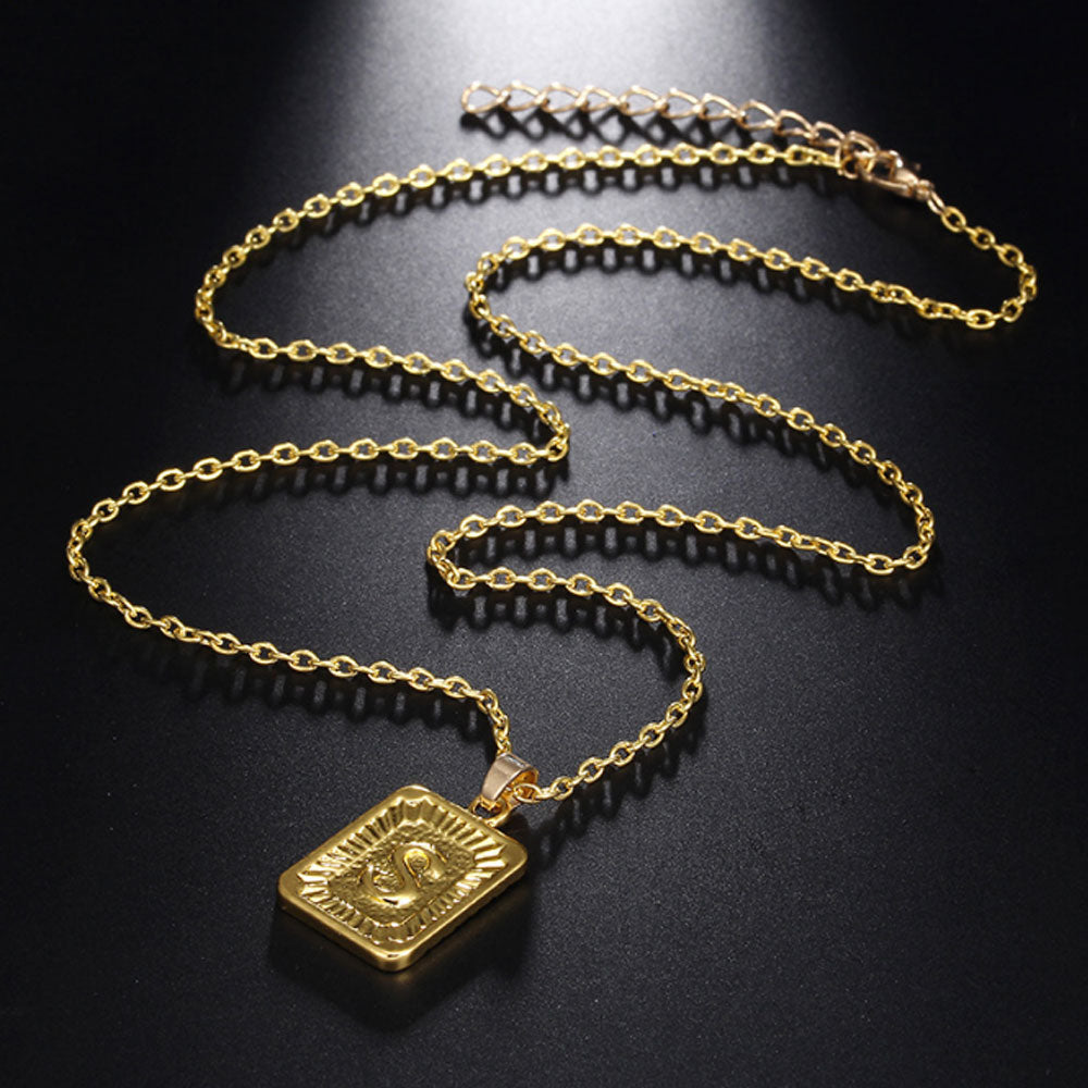 fashion hip hop large alloy gold plated initial necklace alphabet letter necklace jewelry