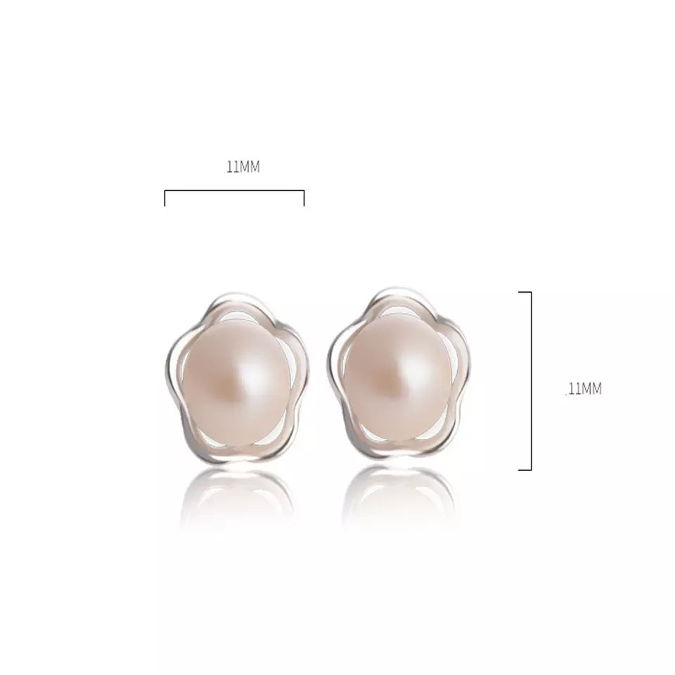 925 sterling silver with freshwater pearl bead stud earring for women earrings jewelry for girls