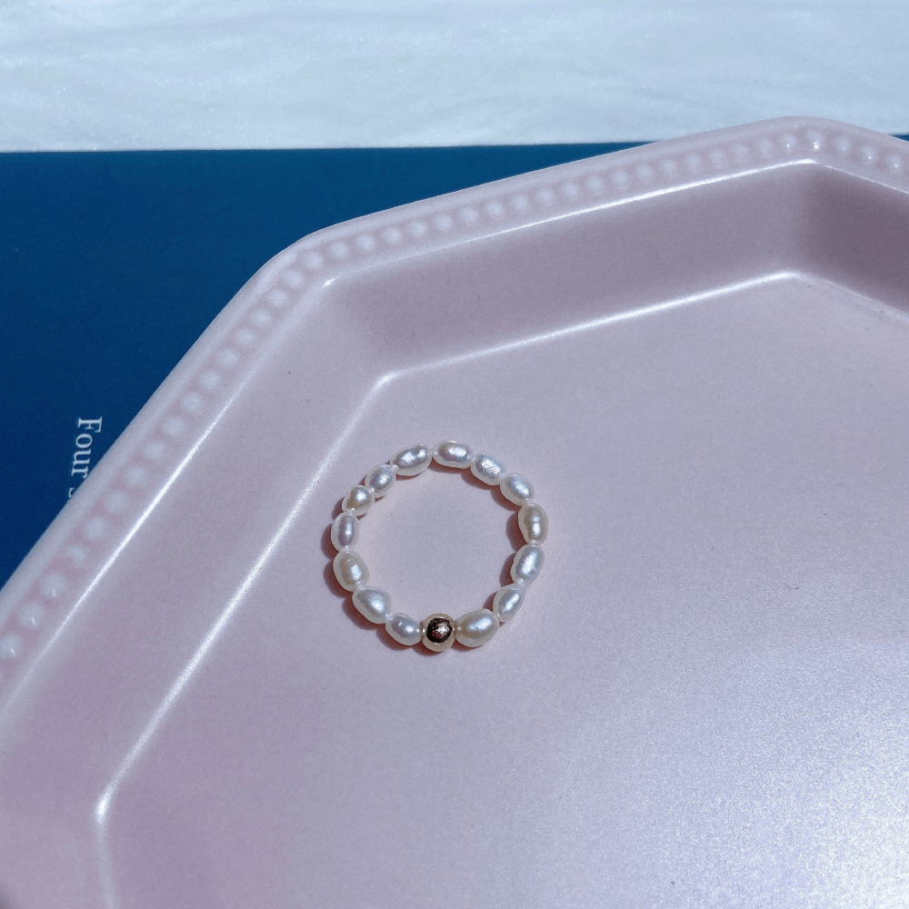 handmade elastic cord hawaiian fresh water pearl finger ring women rings luxury jewlery