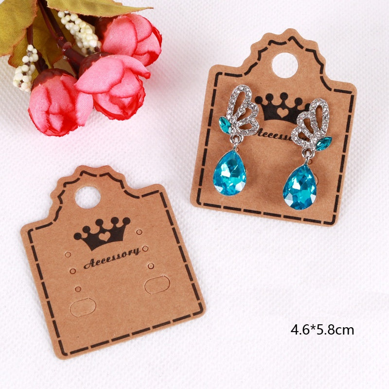 Multi sizes shapes wholesale cheap craft paper packaging display cards earrings ear studs hanging holder earring cards