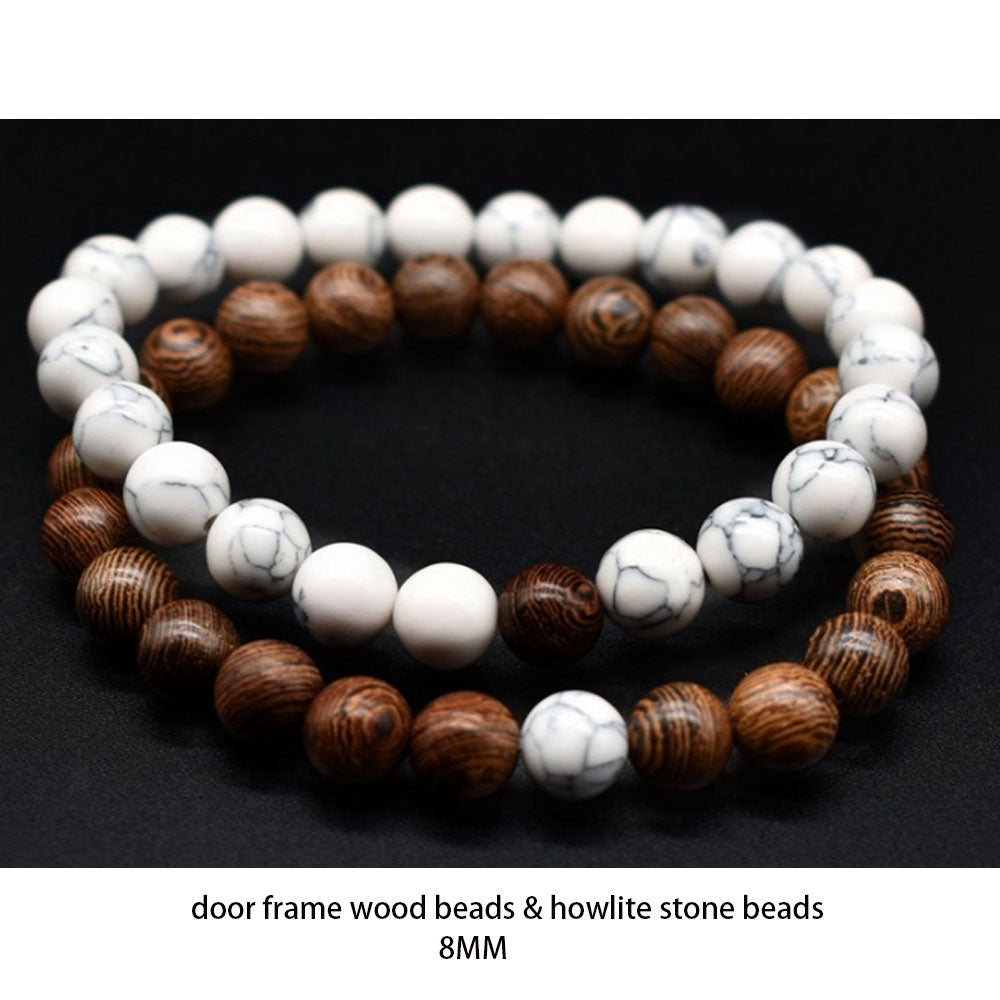 stone and wood bracelet set