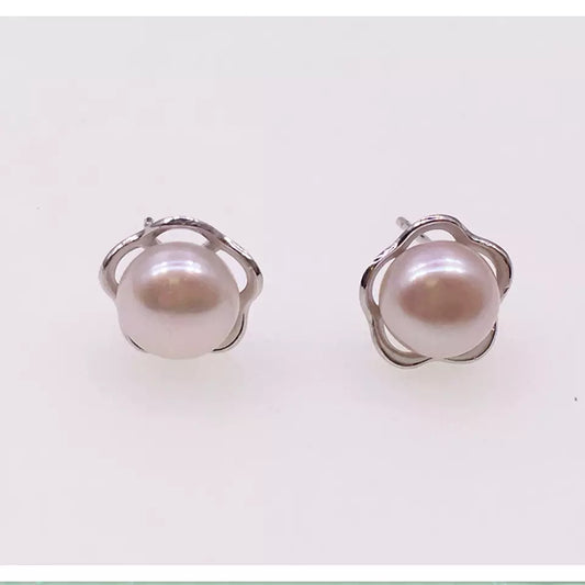 925 sterling silver with freshwater pearl bead stud earring for women earrings jewelry for girls