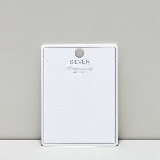 sterling silver White Paper Holder  Hanging Card for Jewelry Set Pendant Necklace Earring Packaging Display